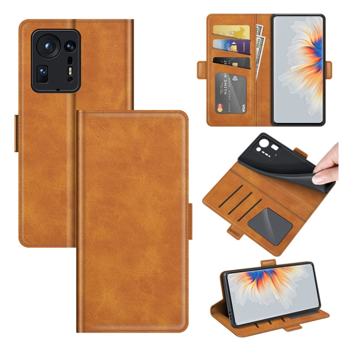 Para Xiaomi Mix 4 Estuche de cuero con tapa horizontal con hebilla magnética de doble cara con soporte y ranuras para tarjetas y billetera