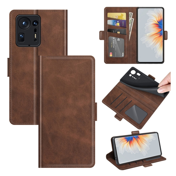 Para Xiaomi Mix 4 Estuche de cuero con tapa horizontal con hebilla magnética de doble cara con soporte y ranuras para tarjetas y billetera