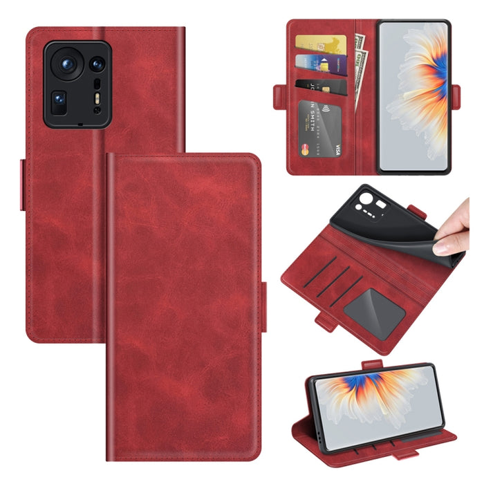 Para Xiaomi Mix 4 Estuche de cuero con tapa horizontal con hebilla magnética de doble cara con soporte y ranuras para tarjetas y billetera