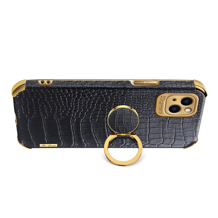 Estuche de cuero con patrón de cocodrilo de TPU electrochapado con soporte para anillo, For iPhone 13 Pro Max, For iPhone 13 Pro, For iPhone 13, For iPhone 13 mini
