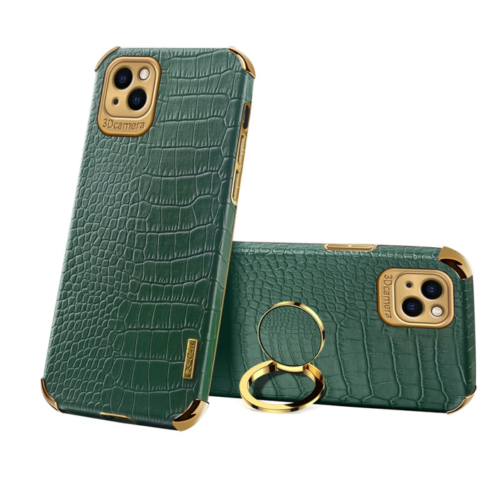 Estuche de cuero con patrón de cocodrilo de TPU electrochapado con soporte para anillo, For iPhone 13 Pro Max, For iPhone 13 Pro, For iPhone 13, For iPhone 13 mini