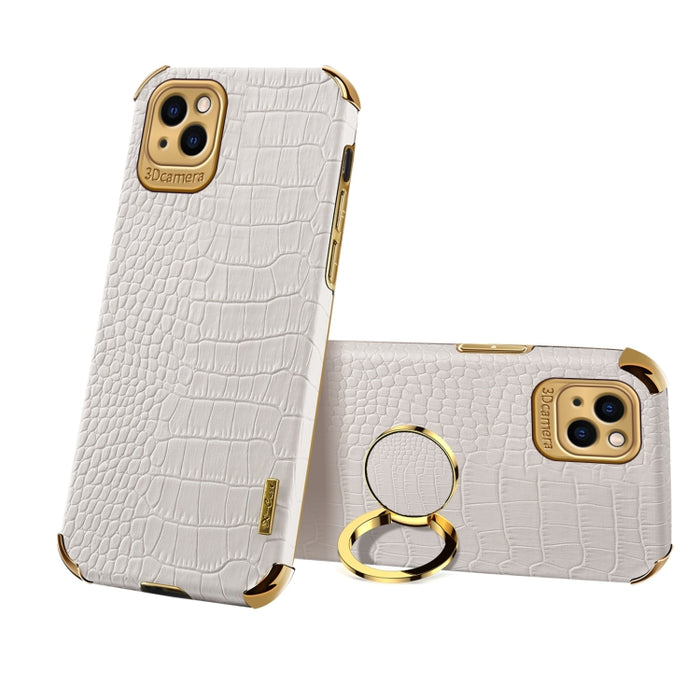 Estuche de cuero con patrón de cocodrilo de TPU electrochapado con soporte para anillo, For iPhone 13 Pro Max, For iPhone 13 Pro, For iPhone 13, For iPhone 13 mini