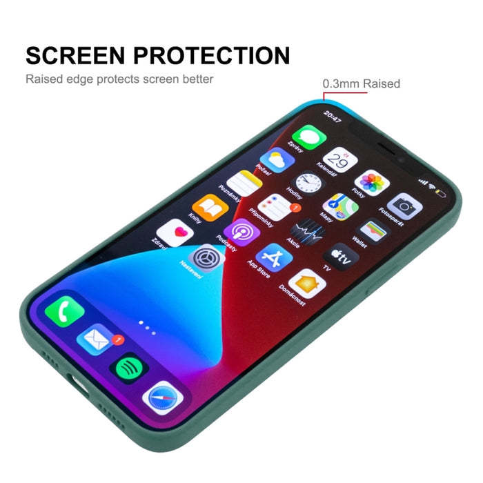 Hat-Prince ENKAY Funda protectora de silicona líquida a prueba de golpes Funda protectora contra caídas + Protector de pantalla de vidrio templado 9H para iPhone 13 Pro, For iPhone 13 Pro
