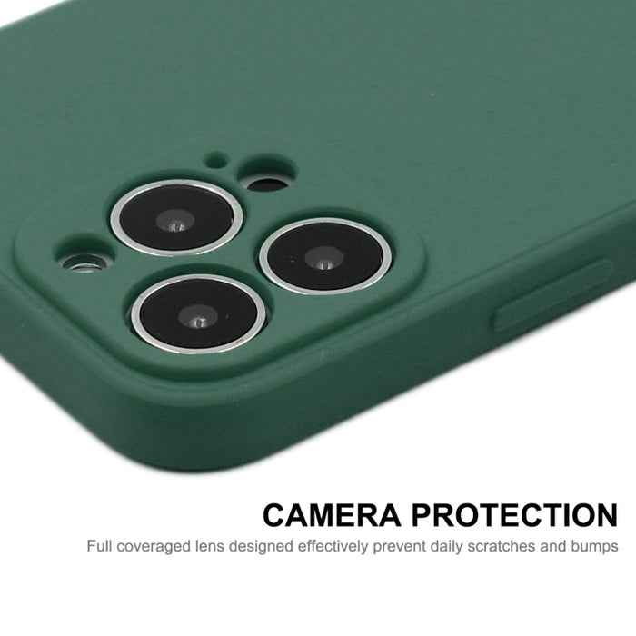 Hat-Prince ENKAY Funda protectora de silicona líquida a prueba de golpes Funda protectora contra caídas + Protector de pantalla de vidrio templado 9H para iPhone 13 Pro, For iPhone 13 Pro