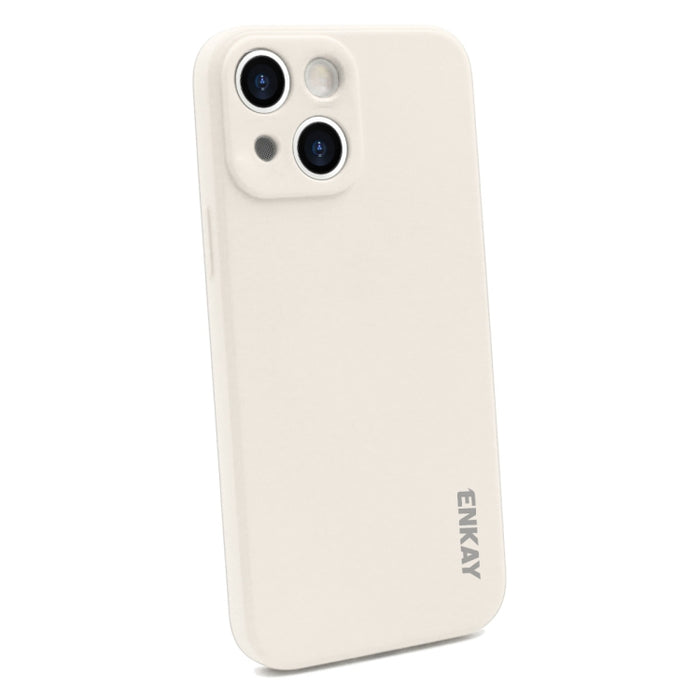 Hat-Prince ENKAY Funda protectora de silicona líquida a prueba de golpes Funda protectora contra caídas + Película protectora de vidrio templado de cobertura completa para iPhone 13 mini, For iPhone 13 mini