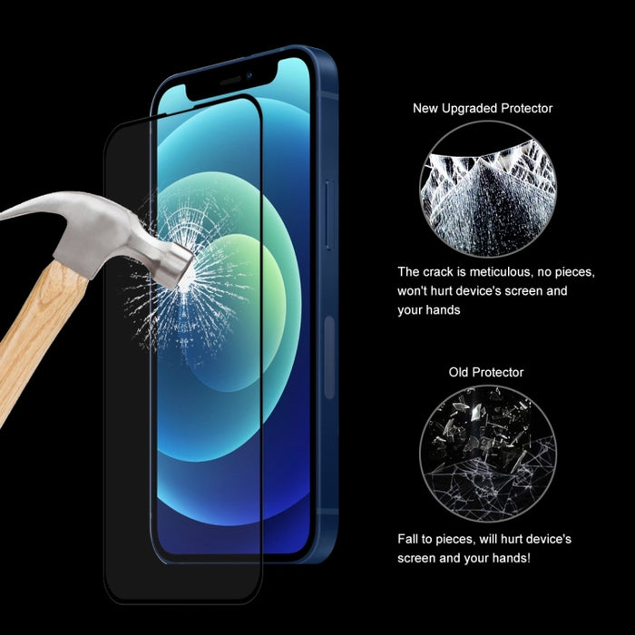 Hat-Prince ENKAY Funda protectora de silicona líquida a prueba de golpes Funda protectora contra caídas + Película protectora de vidrio templado de cobertura completa para iPhone 13 Pro, For iPhone 13 Pro