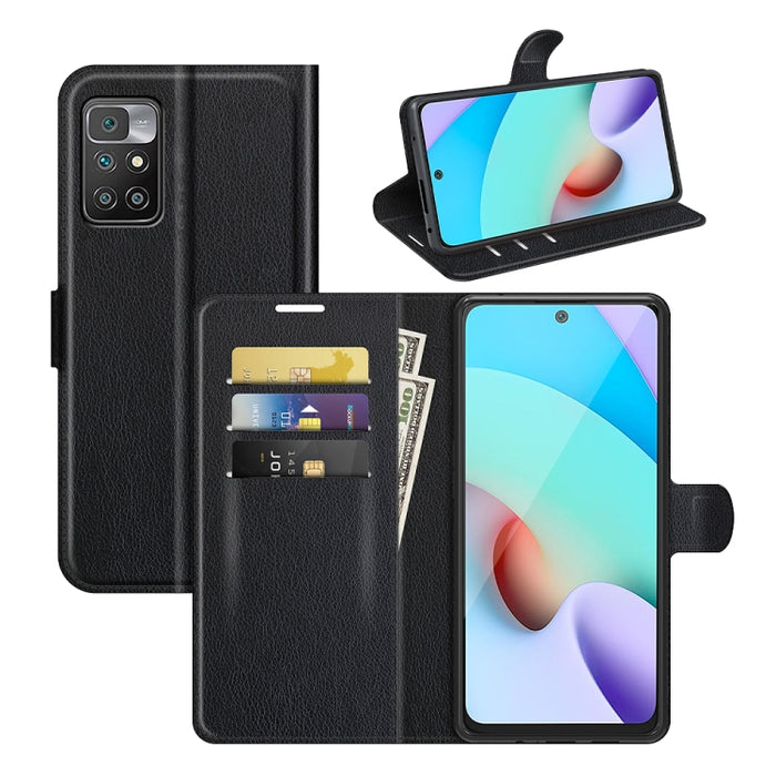 Para Xiaomi Redmi 10 Litchi Texture Funda protectora con tapa horizontal con soporte y ranuras para tarjetas y billetera, For Xiaomi Redmi 10