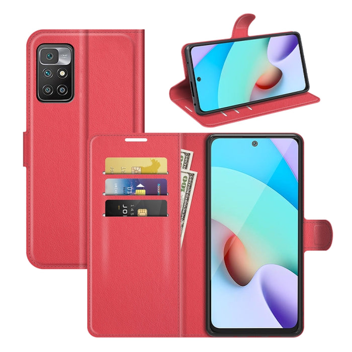 Para Xiaomi Redmi 10 Litchi Texture Funda protectora con tapa horizontal con soporte y ranuras para tarjetas y billetera, For Xiaomi Redmi 10