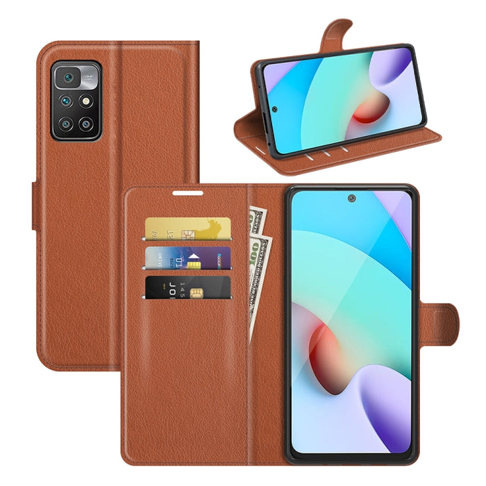 Para Xiaomi Redmi 10 Litchi Texture Funda protectora con tapa horizontal con soporte y ranuras para tarjetas y billetera, For Xiaomi Redmi 10