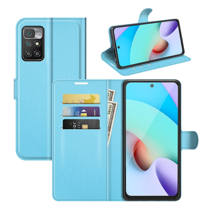 Para Xiaomi Redmi 10 Litchi Texture Funda protectora con tapa horizontal con soporte y ranuras para tarjetas y billetera, For Xiaomi Redmi 10