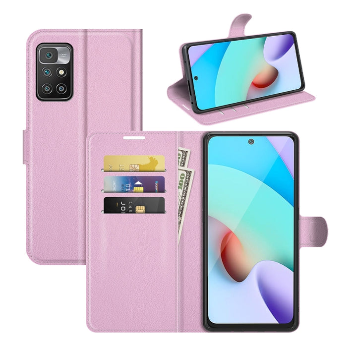 Para Xiaomi Redmi 10 Litchi Texture Funda protectora con tapa horizontal con soporte y ranuras para tarjetas y billetera, For Xiaomi Redmi 10