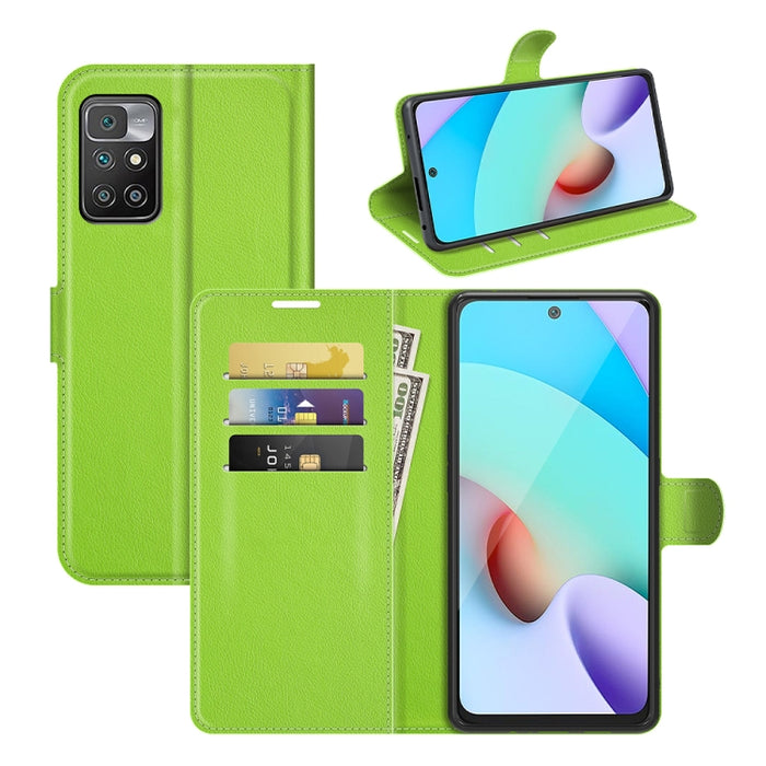 Para Xiaomi Redmi 10 Litchi Texture Funda protectora con tapa horizontal con soporte y ranuras para tarjetas y billetera, For Xiaomi Redmi 10