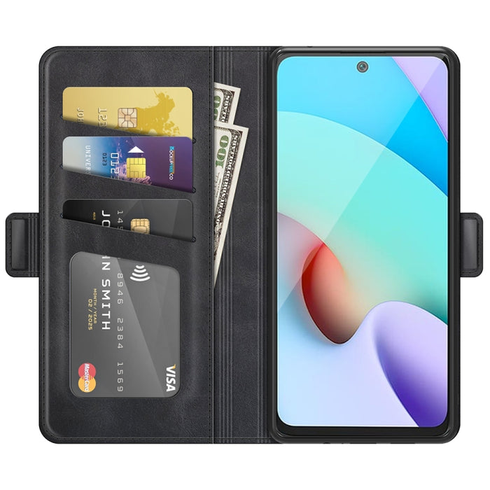 Para Xiaomi Redmi 10 Estuche de cuero con tapa horizontal con hebilla magnética de doble cara con soporte y ranuras para tarjetas y billetera, For Xiaomi Redmi 10