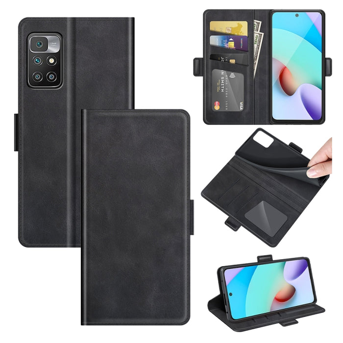 Para Xiaomi Redmi 10 Estuche de cuero con tapa horizontal con hebilla magnética de doble cara con soporte y ranuras para tarjetas y billetera, For Xiaomi Redmi 10