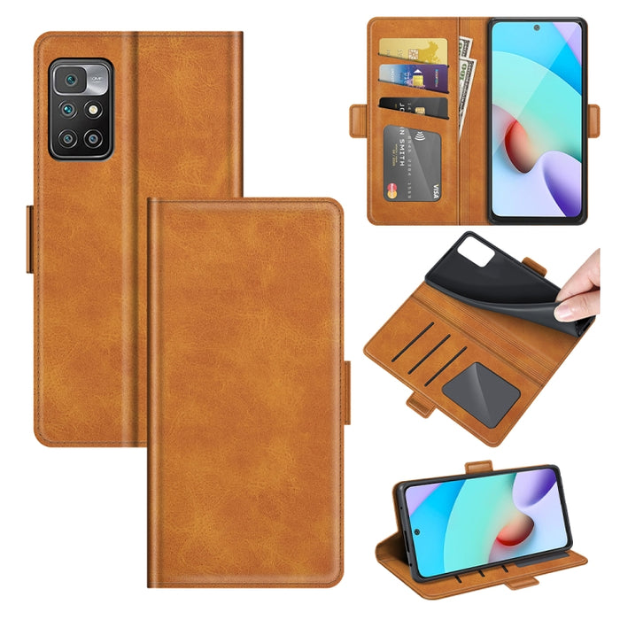 Para Xiaomi Redmi 10 Estuche de cuero con tapa horizontal con hebilla magnética de doble cara con soporte y ranuras para tarjetas y billetera, For Xiaomi Redmi 10