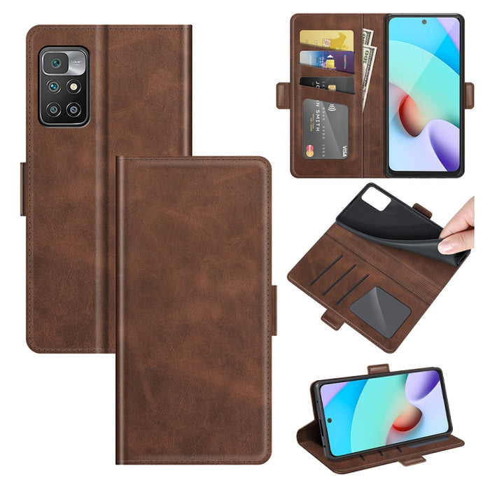 Para Xiaomi Redmi 10 Estuche de cuero con tapa horizontal con hebilla magnética de doble cara con soporte y ranuras para tarjetas y billetera, For Xiaomi Redmi 10