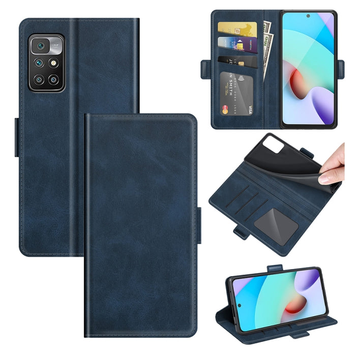Para Xiaomi Redmi 10 Estuche de cuero con tapa horizontal con hebilla magnética de doble cara con soporte y ranuras para tarjetas y billetera, For Xiaomi Redmi 10