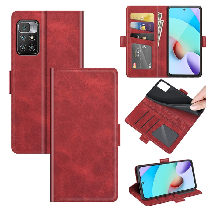 Para Xiaomi Redmi 10 Estuche de cuero con tapa horizontal con hebilla magnética de doble cara con soporte y ranuras para tarjetas y billetera, For Xiaomi Redmi 10