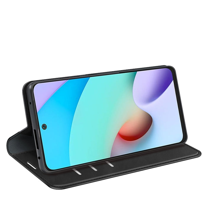 Para Xiaomi Redmi 10 Estuche de cuero con succión magnética de negocios de piel retro con soporte, ranuras para tarjetas y billetera, For Xiaomi Redmi 10