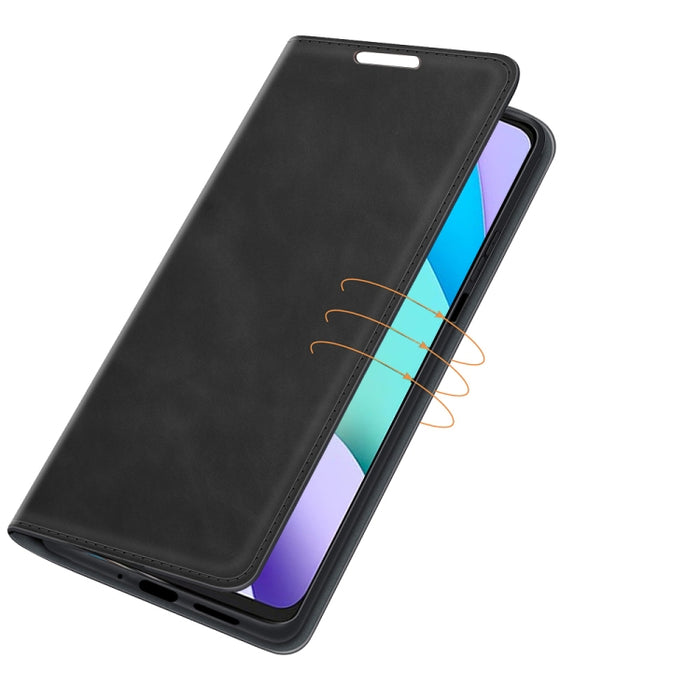 Para Xiaomi Redmi 10 Estuche de cuero con succión magnética de negocios de piel retro con soporte, ranuras para tarjetas y billetera, For Xiaomi Redmi 10