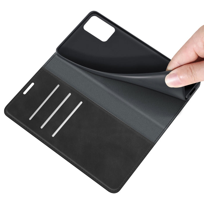 Para Xiaomi Redmi 10 Estuche de cuero con succión magnética de negocios de piel retro con soporte, ranuras para tarjetas y billetera, For Xiaomi Redmi 10