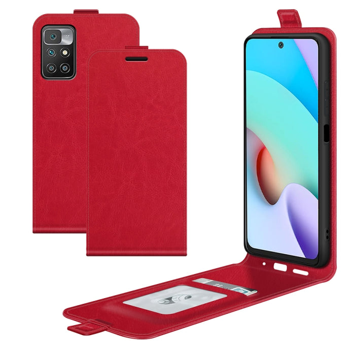 Para Xiaomi Redmi 10 R64 Texture Funda protectora de cuero con tapa vertical única con ranuras para tarjetas y marco de fotos, For Xiaomi Redmi 10