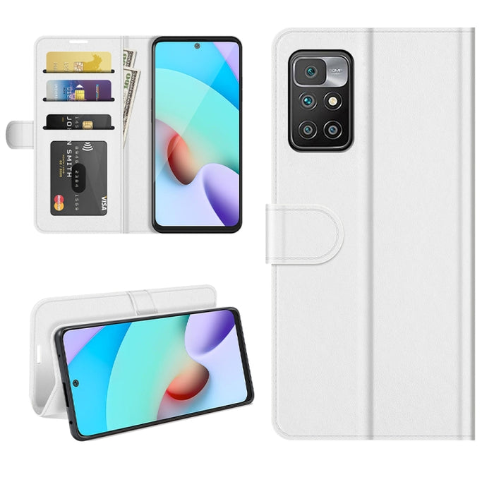 Para Xiaomi Redmi 10 R64 Texture Single Horizontal Flip Funda protectora con soporte y ranuras para tarjetas y billetera y marco de fotos, For Xiaomi Redmi 10
