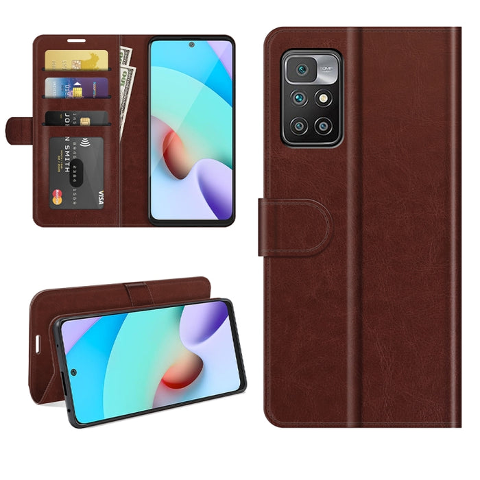 Para Xiaomi Redmi 10 R64 Texture Single Horizontal Flip Funda protectora con soporte y ranuras para tarjetas y billetera y marco de fotos, For Xiaomi Redmi 10