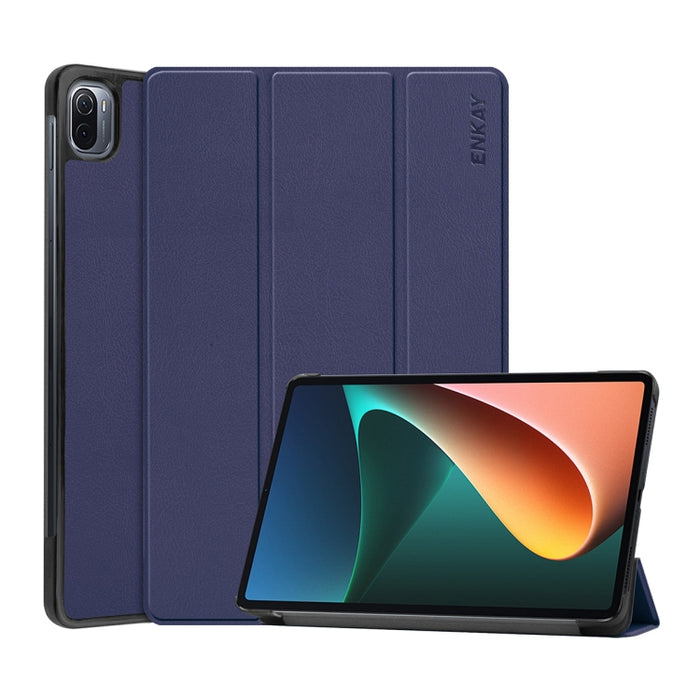 Para Xiaomi Mi Pad 5 / 5 Pro ENKAY Custer Texture Horizontal Flip PU + PC Funda de cuero con tres soportes plegables y función de reposo / activación, For Xiaomi Mi Pad 5 / 5 Pro