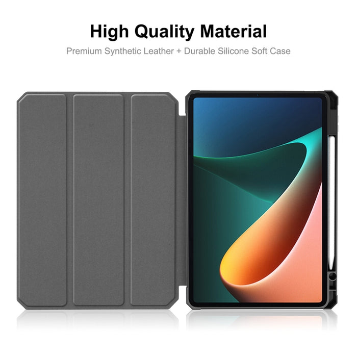 Para Xiaomi Mi Pad 5 / 5 Pro ENKAY Custer Texture Horizontal Flip PU + TPU Funda de cuero con tres soportes plegables y función de reposo / activación y portalápices, For Xiaomi Mi Pad 5 / 5 Pro