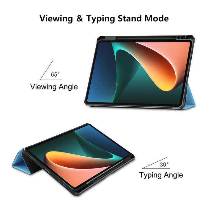 Para Xiaomi Mi Pad 5 / 5 Pro ENKAY Custer Texture Horizontal Flip PU + TPU Funda de cuero con tres soportes plegables y función de reposo / activación y portalápices, For Xiaomi Mi Pad 5 / 5 Pro