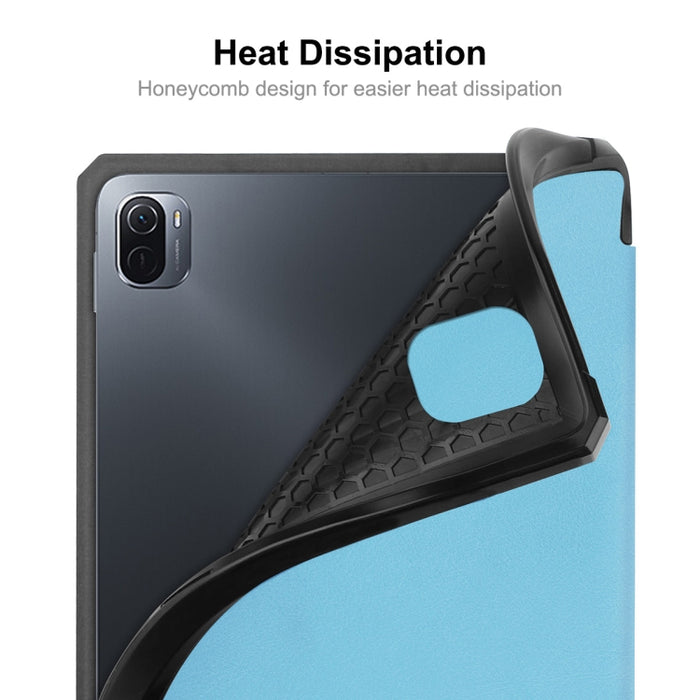 Para Xiaomi Mi Pad 5 / 5 Pro ENKAY Custer Texture Horizontal Flip PU + TPU Funda de cuero con tres soportes plegables y función de reposo / activación y portalápices, For Xiaomi Mi Pad 5 / 5 Pro