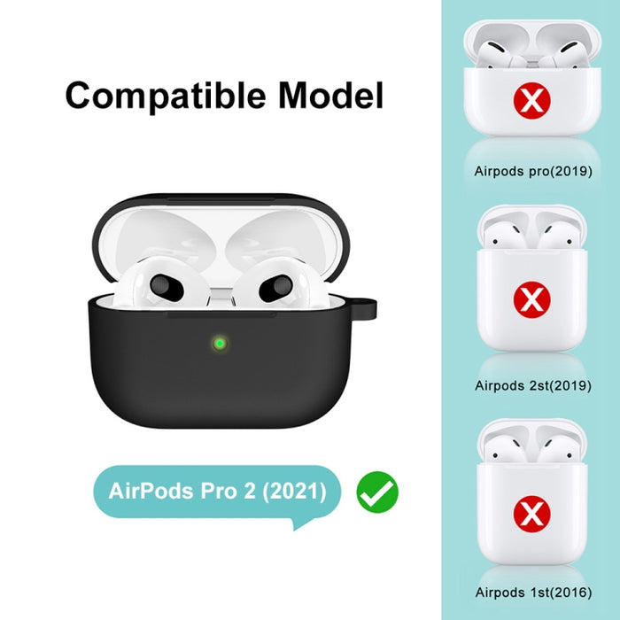 ENKAY Hat-Prince funda protectora de silicona gruesa que absorbe los golpes con llavero para Apple AirPods Pro 2 2021