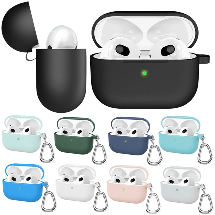 ENKAY Hat-Prince funda protectora de silicona gruesa que absorbe los golpes con llavero para Apple AirPods Pro 2 2021