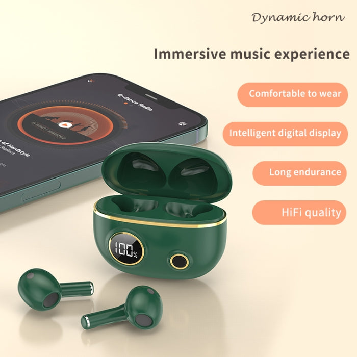 PRO100 TWS Bluetooth 5.2 Auriculares impermeables con cancelación de ruido Auriculares deportivos estéreo 9D con estuche de carga
