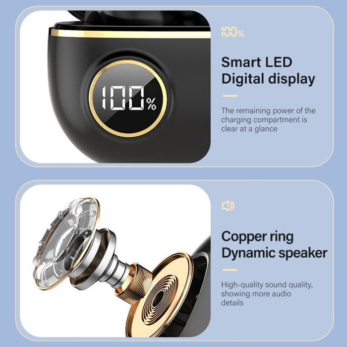 PRO100 TWS Bluetooth 5.2 Auriculares impermeables con cancelación de ruido Auriculares deportivos estéreo 9D con estuche de carga