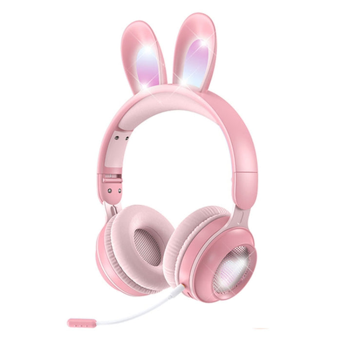KE-01 Rabbit Ear Wireless Bluetooth 5.0 Stereo Music Auriculares plegables con micrófono para PC