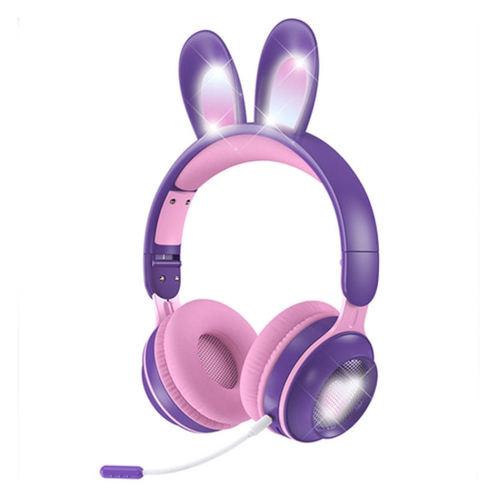 KE-01 Rabbit Ear Wireless Bluetooth 5.0 Stereo Music Auriculares plegables con micrófono para PC