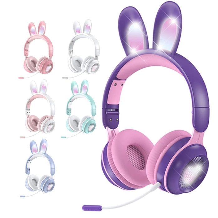 KE-01 Rabbit Ear Wireless Bluetooth 5.0 Stereo Music Auriculares plegables con micrófono para PC