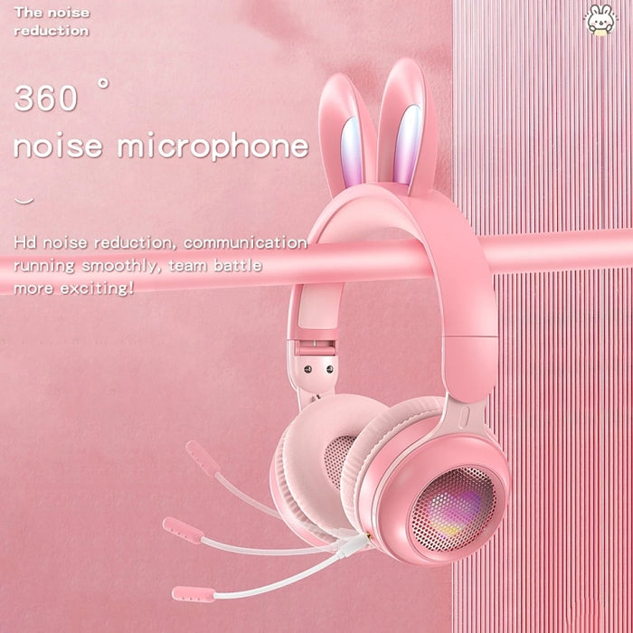 KE-01 Rabbit Ear Wireless Bluetooth 5.0 Stereo Music Auriculares plegables con micrófono para PC