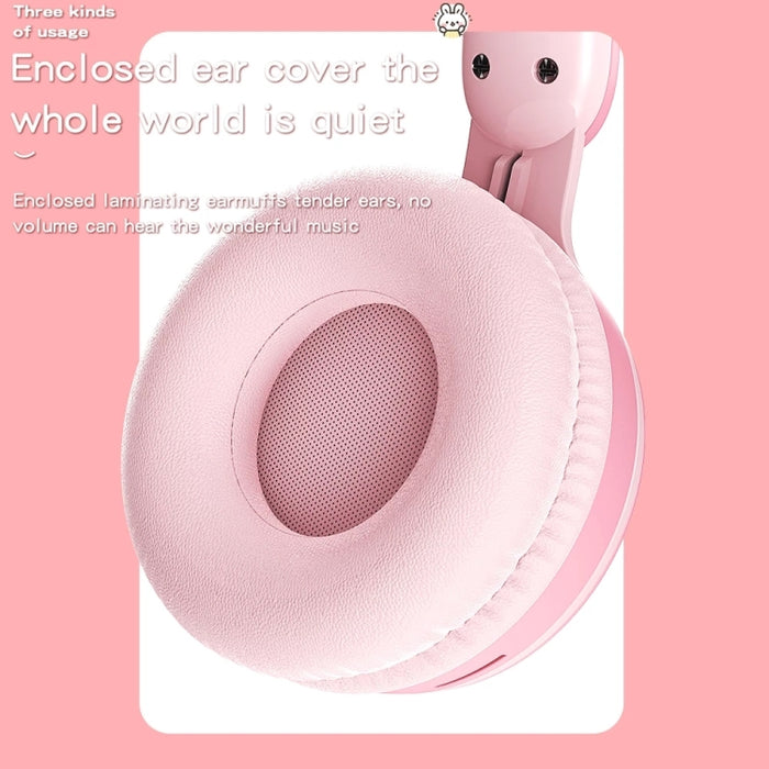 KE-01 Rabbit Ear Wireless Bluetooth 5.0 Stereo Music Auriculares plegables con micrófono para PC
