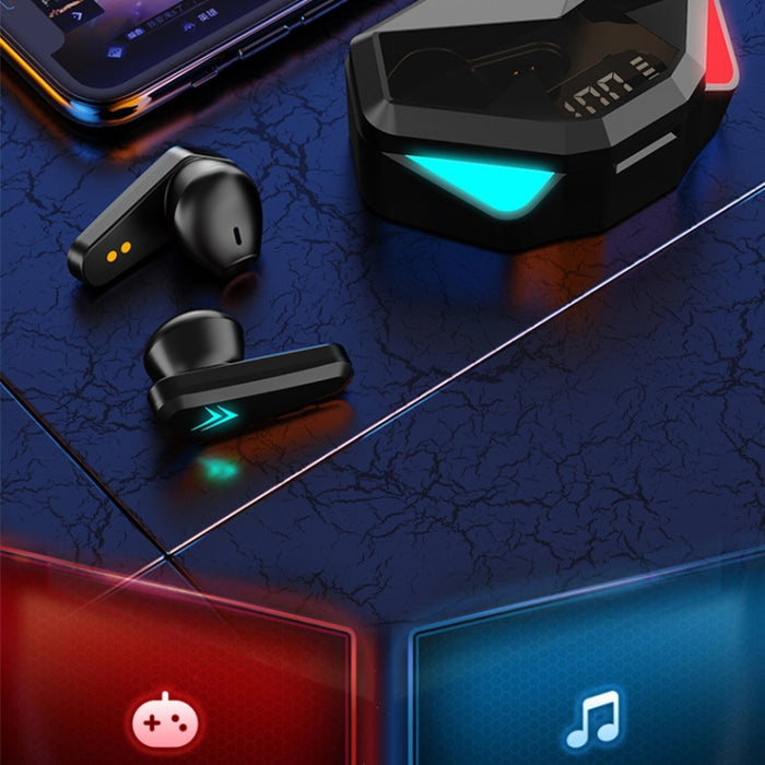 TWS-Y04 Bluetooth 5.0 TWS Binaural True Stereo Touch Control Auriculares para juegos con estuche de carga LED