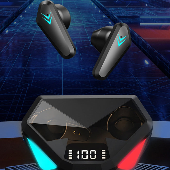 TWS-Y04 Bluetooth 5.0 TWS Binaural True Stereo Touch Control Auriculares para juegos con estuche de carga LED