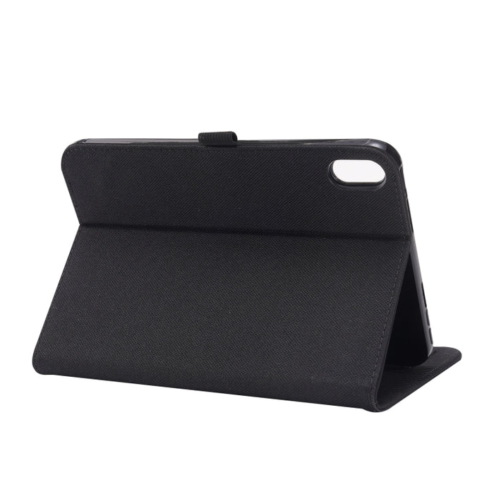 Estuche de cuero de PU con tapa horizontal de tela Teature con soporte y ranuras para tarjetas, For iPad mini 6 / mini 2024