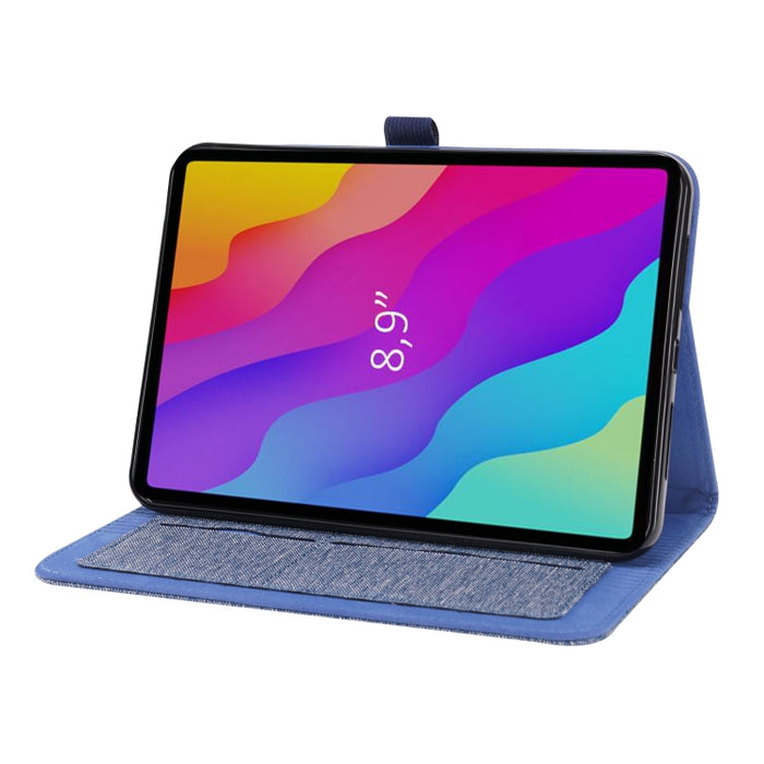 Estuche de cuero de PU con tapa horizontal de tela Teature con soporte y ranuras para tarjetas, For iPad mini 6 / mini 2024