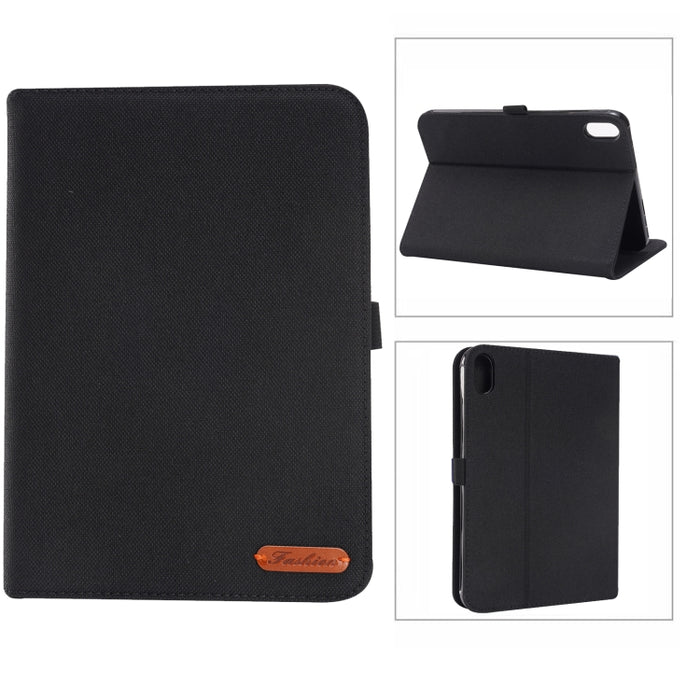 Estuche de cuero de PU con tapa horizontal de tela Teature con soporte y ranuras para tarjetas, For iPad mini 6 / mini 2024