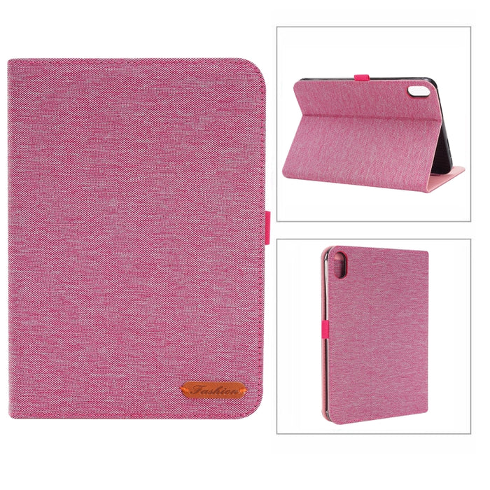 Estuche de cuero de PU con tapa horizontal de tela Teature con soporte y ranuras para tarjetas, For iPad mini 6 / mini 2024
