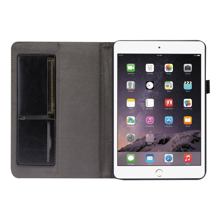 Estuche de cuero de PU con tapa horizontal comercial con soporte de dos pliegues y ranuras para tarjetas y ranura para bolígrafo, For iPad mini 6 / mini 2024