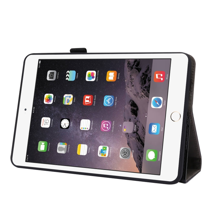 Estuche de cuero de PU con tapa horizontal comercial con soporte de dos pliegues y ranuras para tarjetas y ranura para bolígrafo, For iPad mini 6 / mini 2024