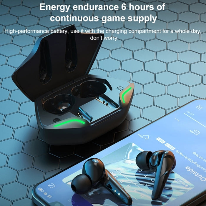 TWS-G11 Auricular estéreo para juegos TWS de baja latencia Bluetooth 5.0 con LED frío